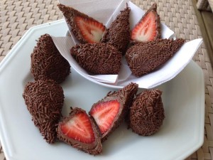 Coxinha de Brigadeiro com Morango